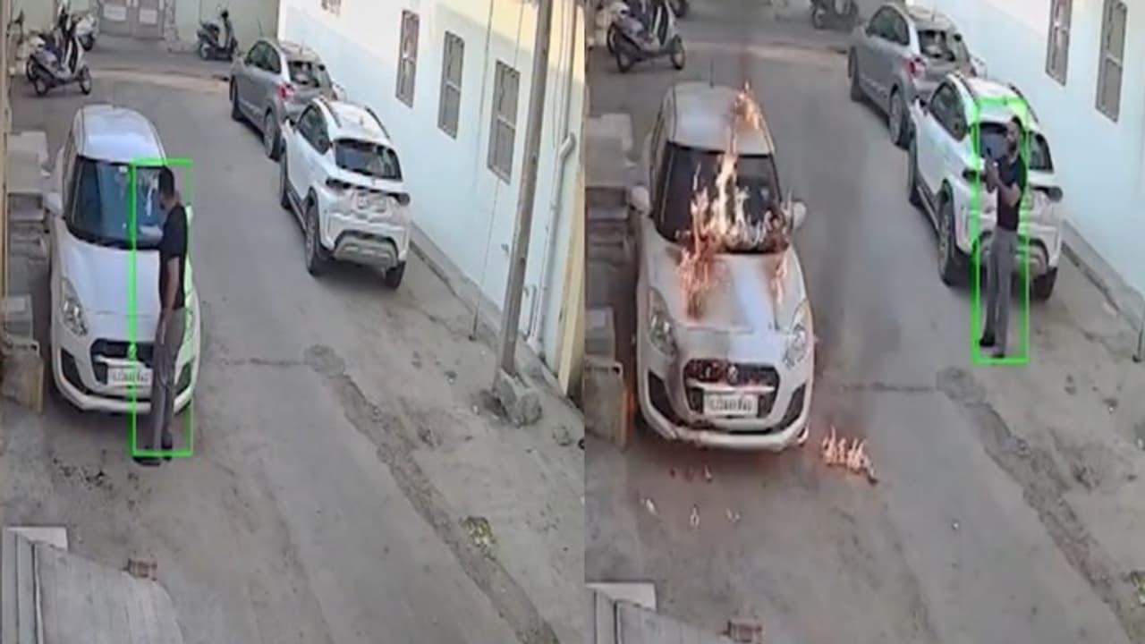 Sensor Cameras Caught On Camera: Gujarat Man Sets Neighbour's Car On Fire Over ...