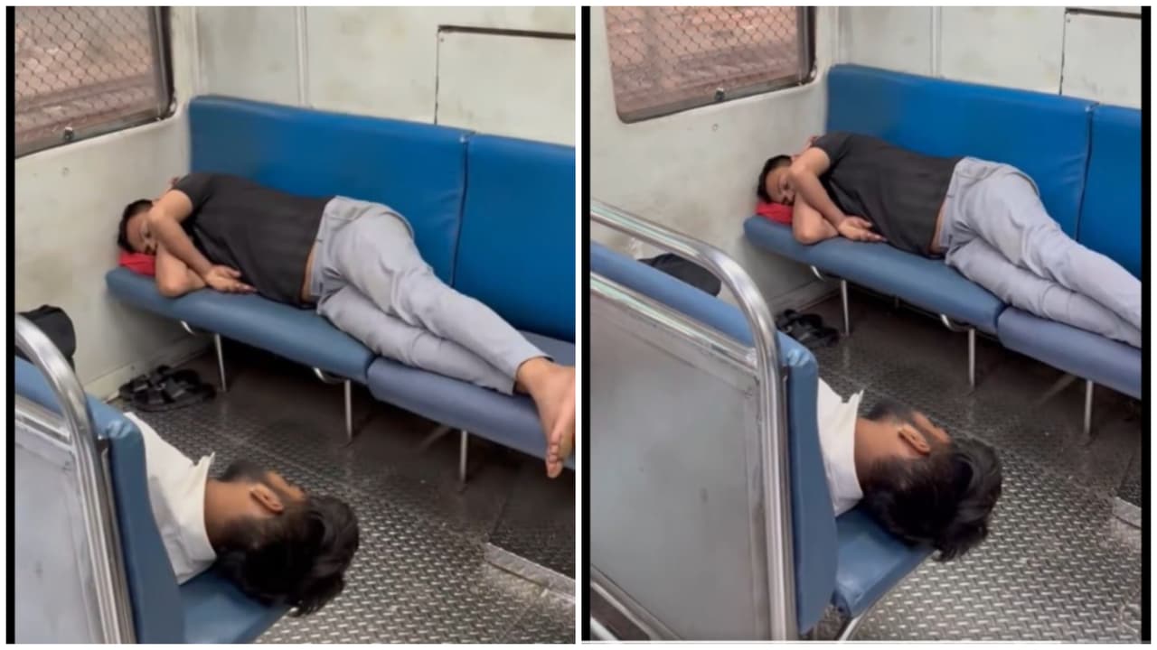 Men Spotted Sleeping In Mumbai Local's First-Class Coach, Passenger Seeks RPF Action (WATCH)