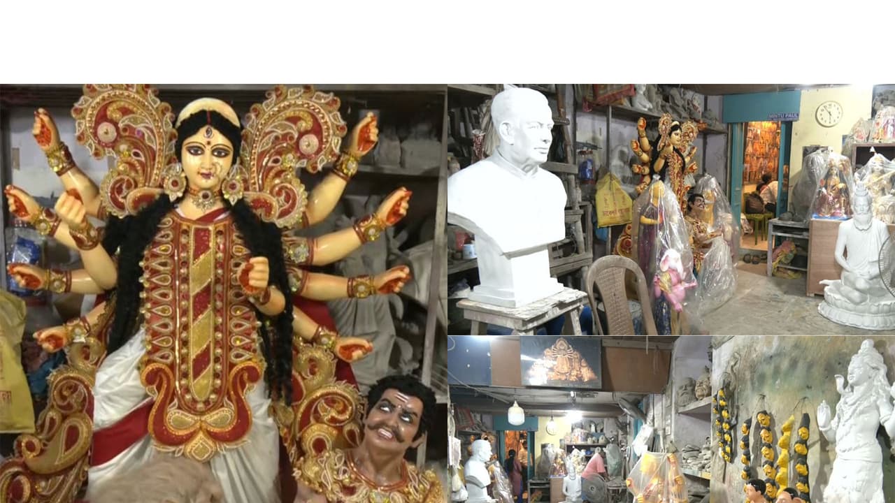 Durga Puja: Kumartuli artisans busy with idols for India, abroad