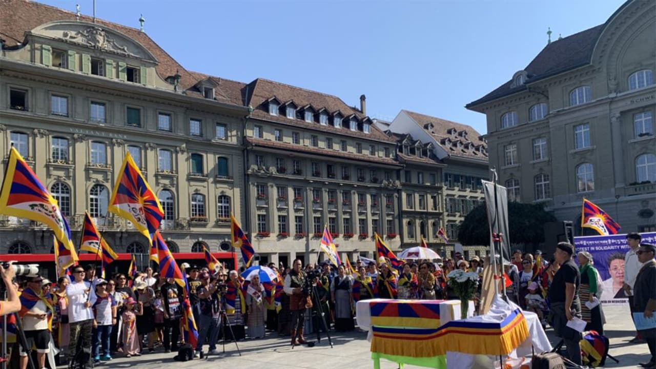 Tibetans protest China's policies in Bern after activist's death