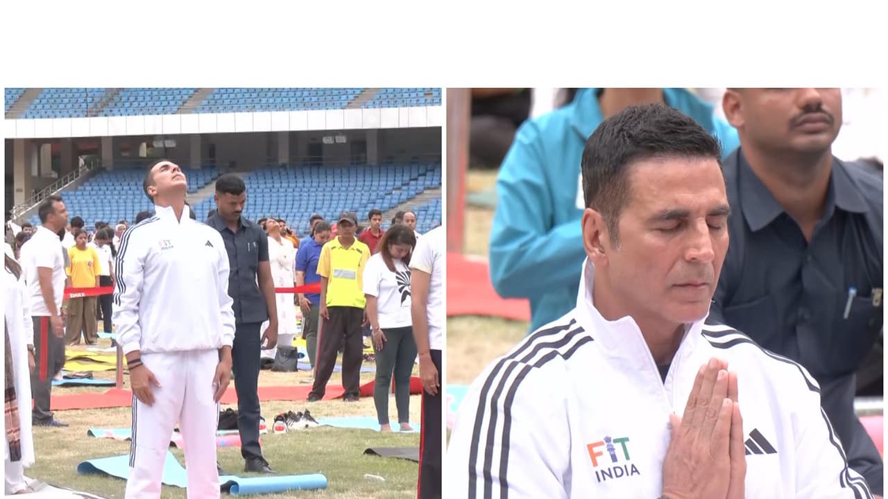 Akshay Kumar joins Mansukh Mandaviya for International Yoga Day 2024