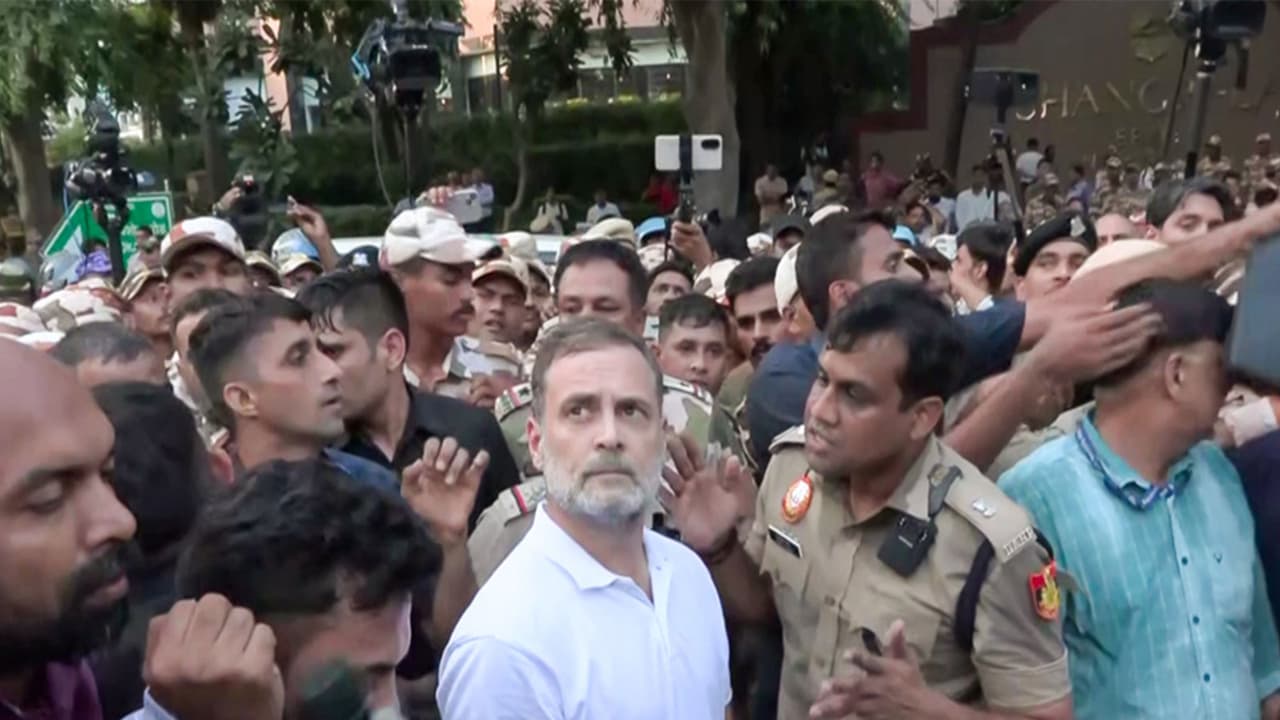 निवडणूक आयोगावर मोर्चा; राहुल, प्रियांका ताब्यात