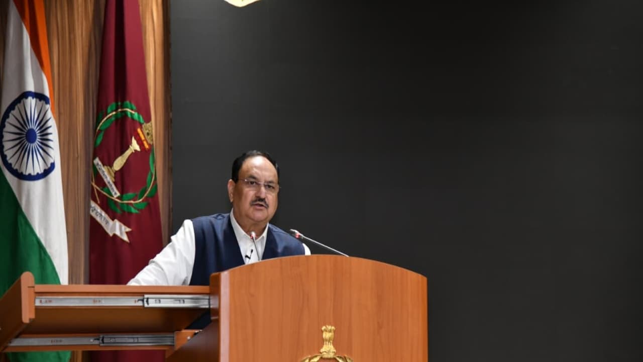 JP Nadda addresses international participants at National Defence College