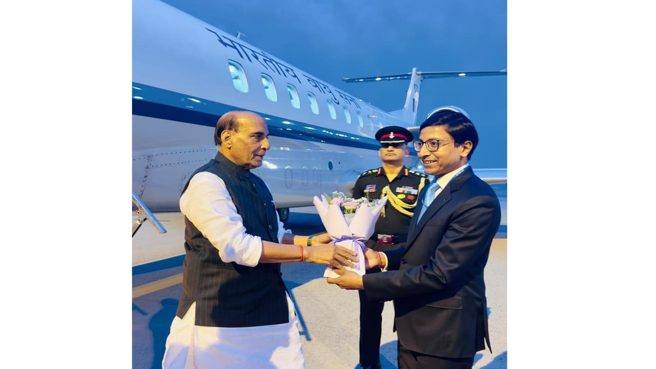 Defence Minister Rajnath Singh arrives in South Korea for key talks