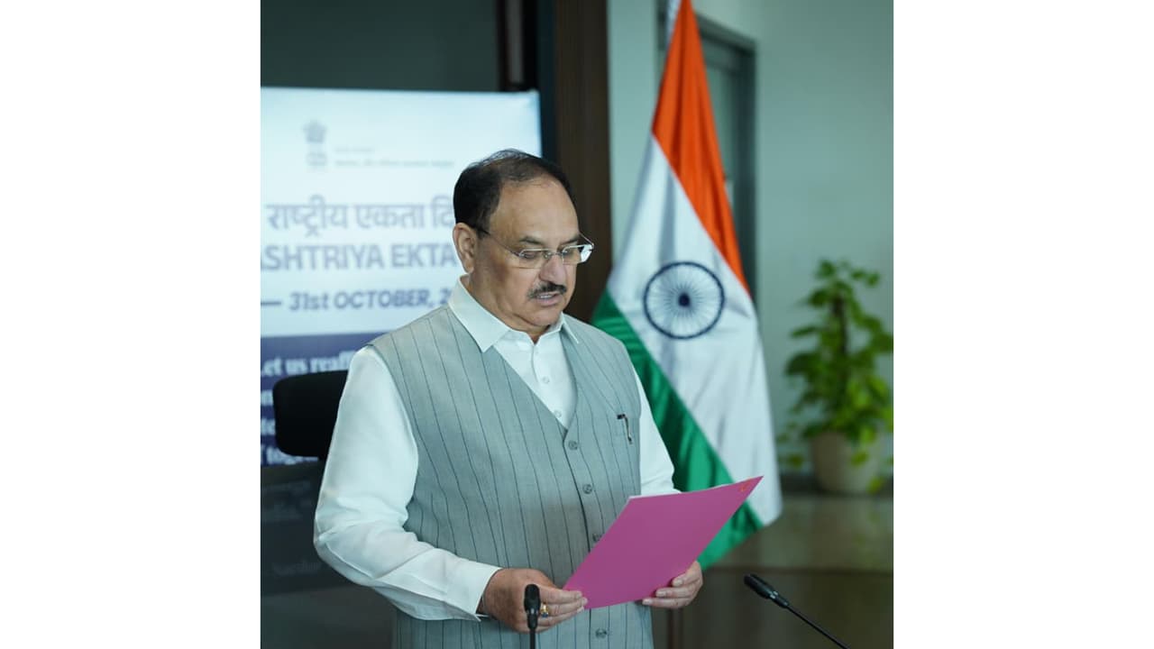 Health Minister J P Nadda Administers Rashtriya Ekta Diwas Pledge