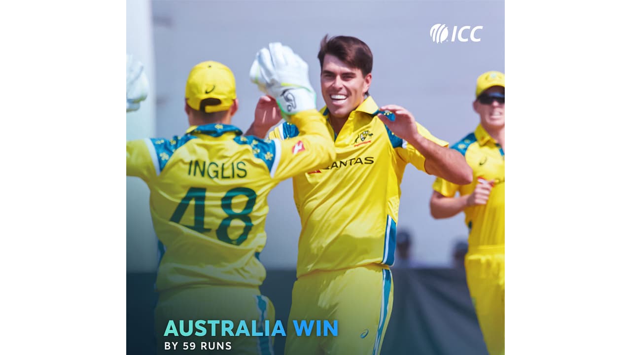 Renshaw's century powers Australia to a 59-run win over Zimbabwe