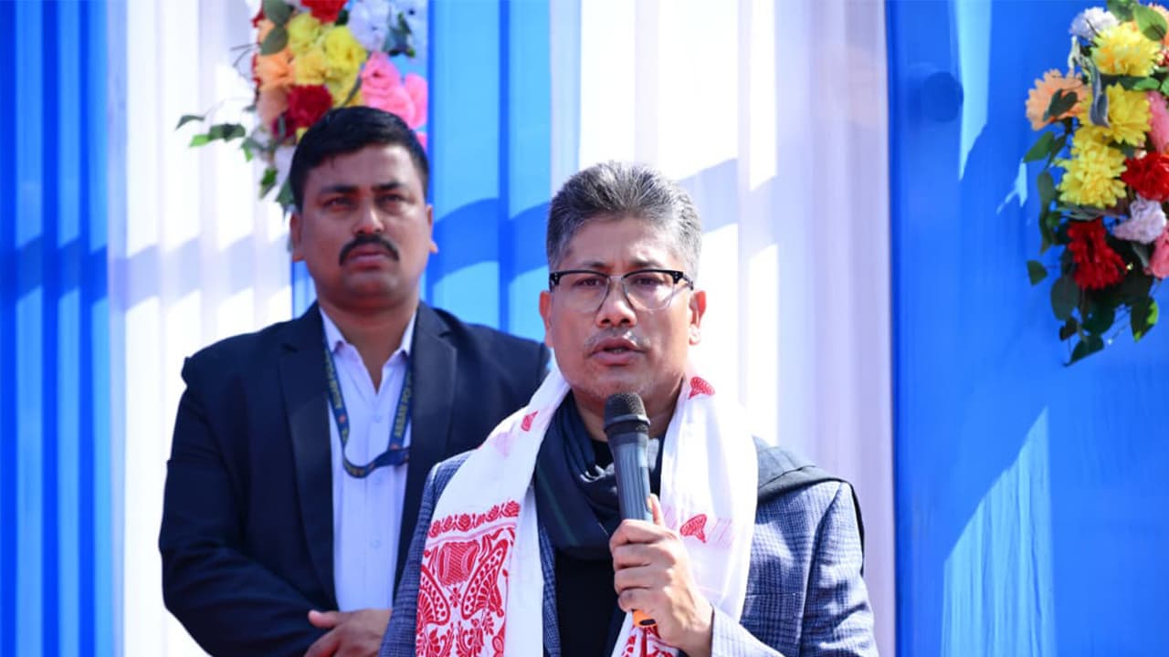 Assam: Pijush Hazarika lays stone for science block, gives scooters