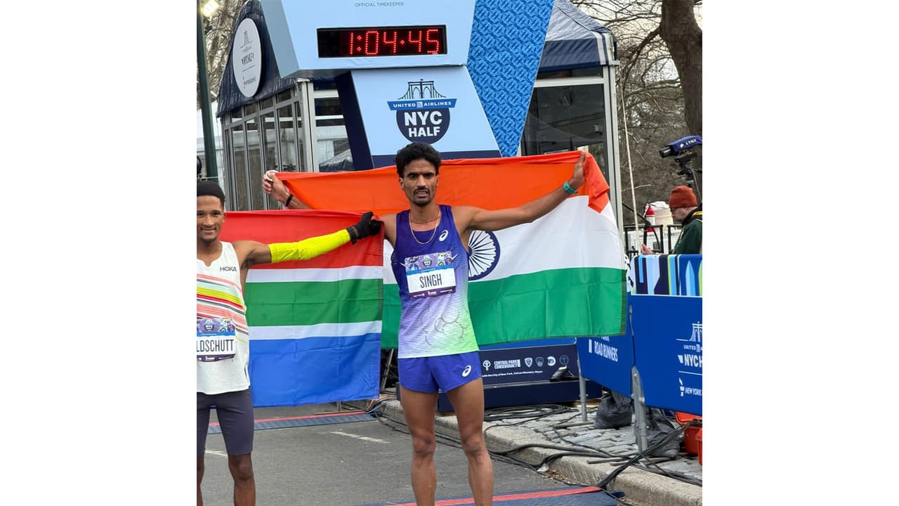 Gulveer Singh shatters national half-marathon record in New York