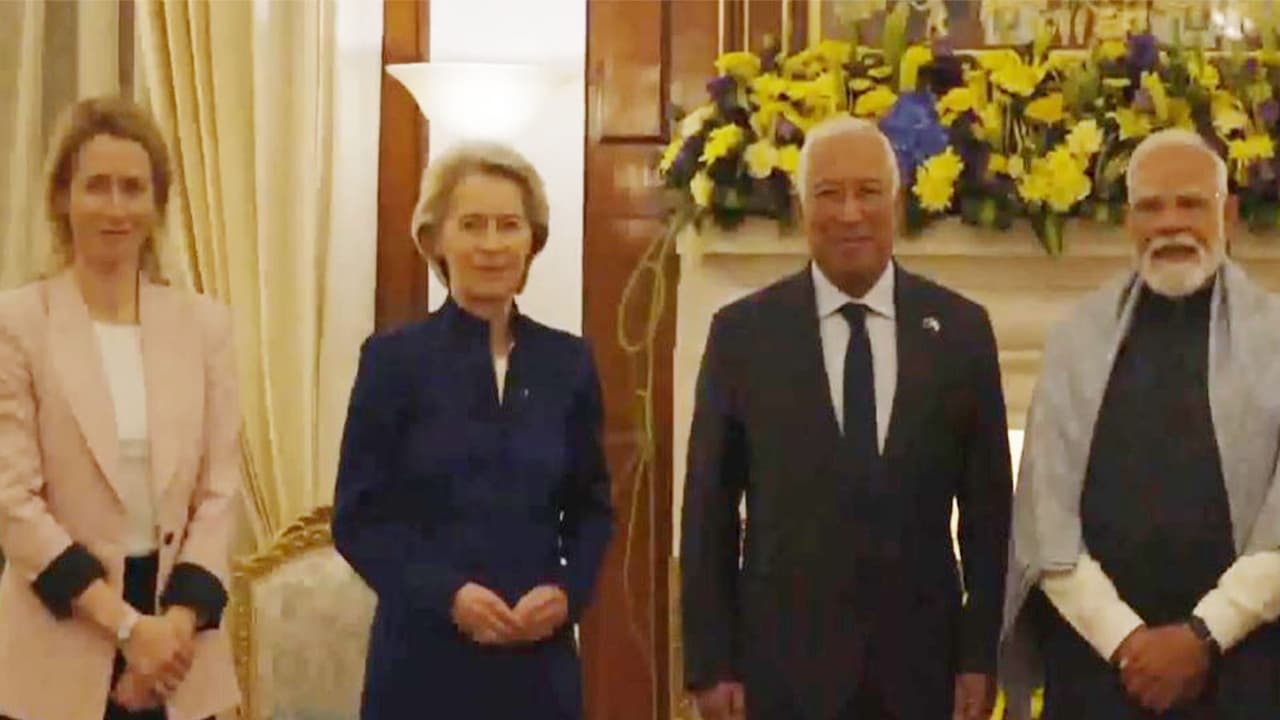 PM Modi, EU Presidents display bonhomie at Hyderabad House meeting