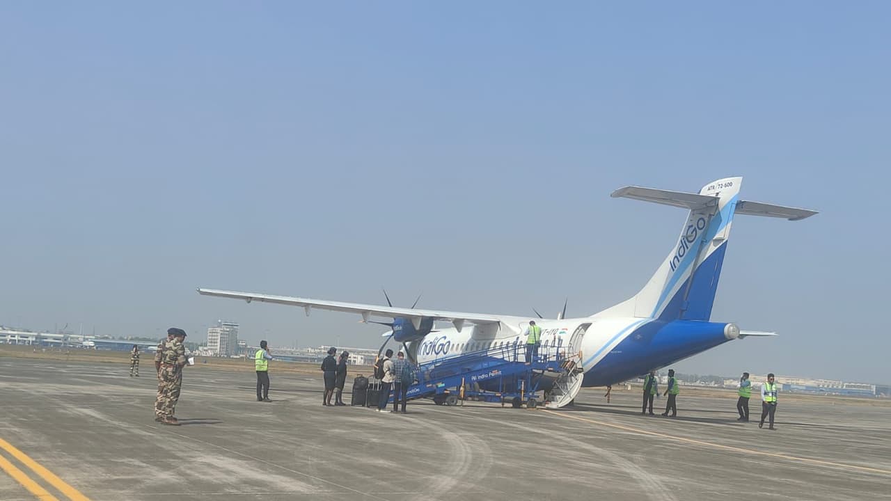 A bomb scare was reported on IndiGo flight 6E3074 from Kolkata to Shillong after a threat note was found in the toilet. Passengers were deboarded, and the aircraft was moved to an isolation bay for security checks. This follows a similar incident last month.