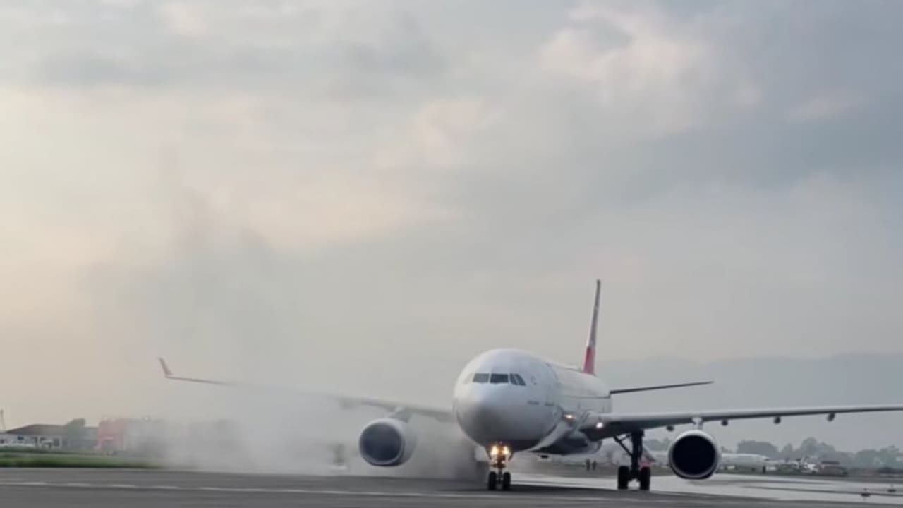 Turkish Airlines flight's tyres catch fire on landing in Kathmandu