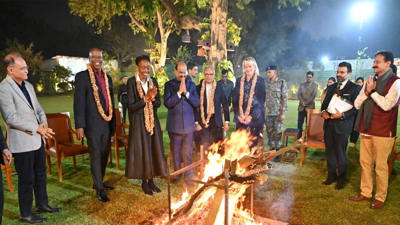 Om Birla meets South African, Grenadian delegations for CSPOC meet