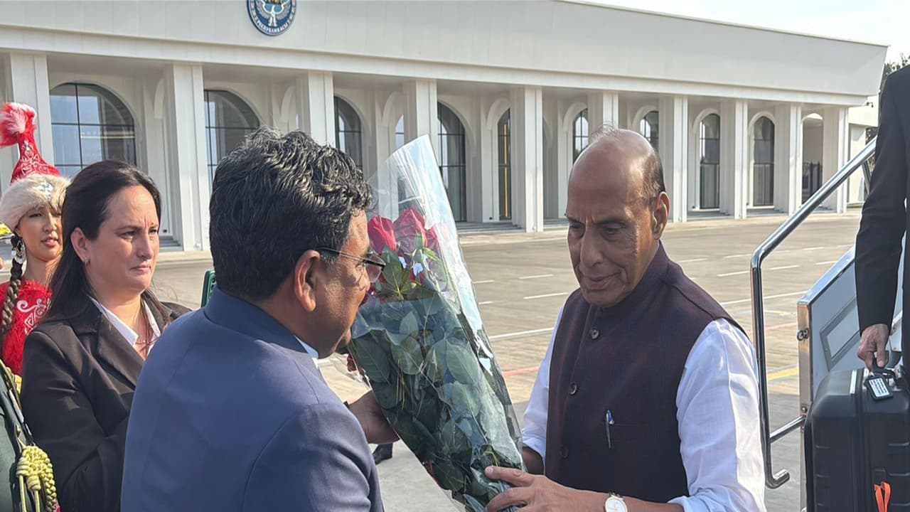 Rajnath Singh in Bishkek for SCO Defence Ministers' Meeting on security