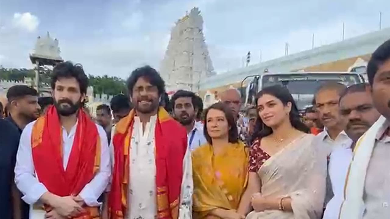 'Lenin' team with Nagarjuna, Akhil Akkineni seek blessings at Tirumala