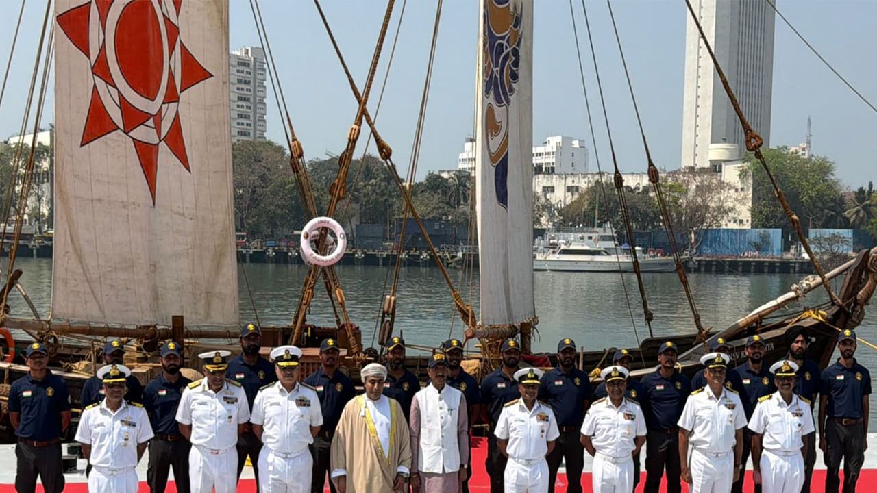 Navy's stitched ship INSV Kaundinya completes maiden Oman voyage