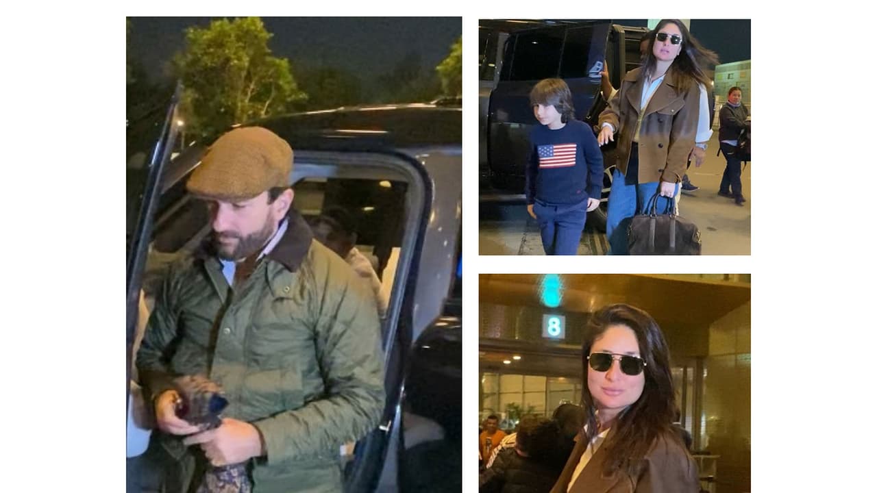 Saif Ali Khan, Kareena Kapoor turn heads with stylish airport look