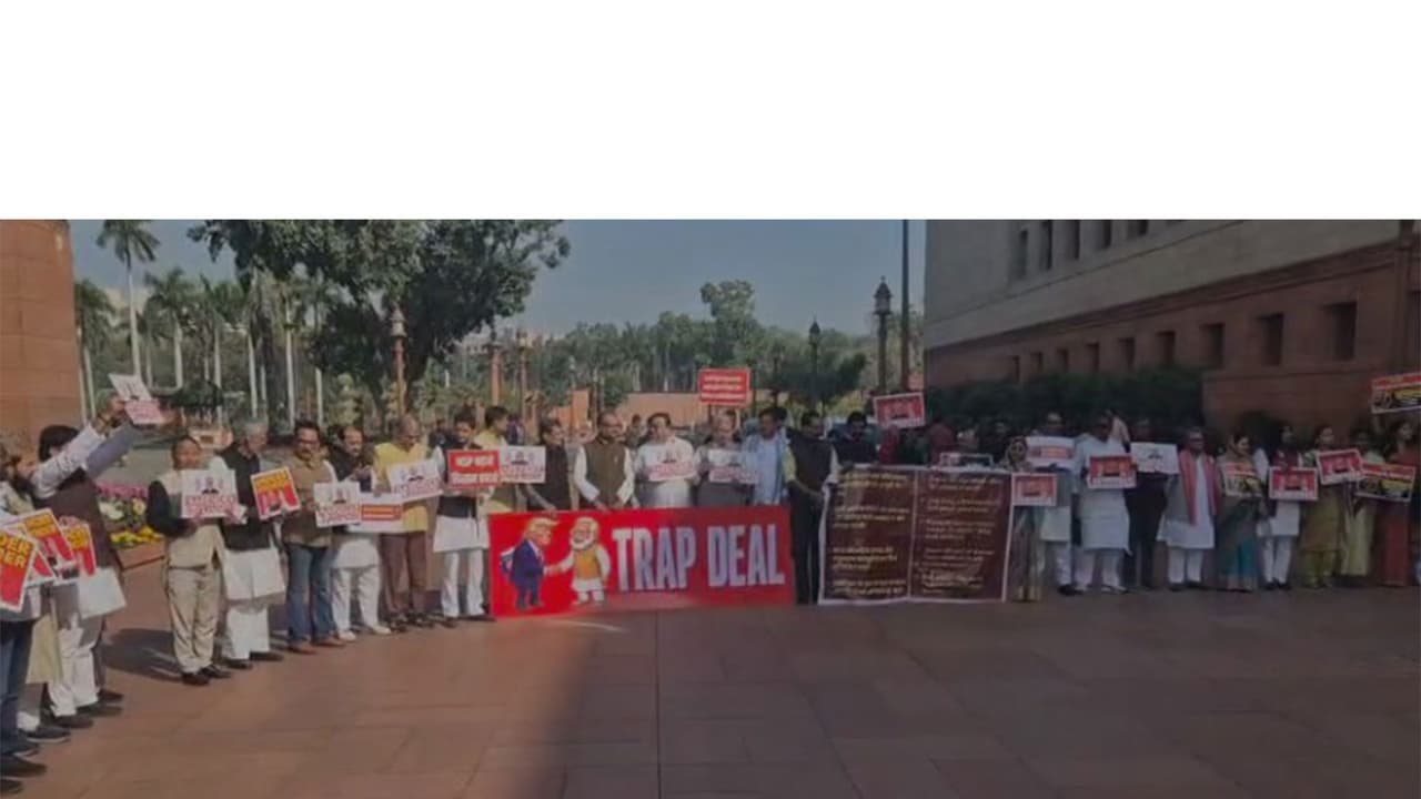 India-US trade deal: Opposition calls it a 'trap', protests in Parliament
