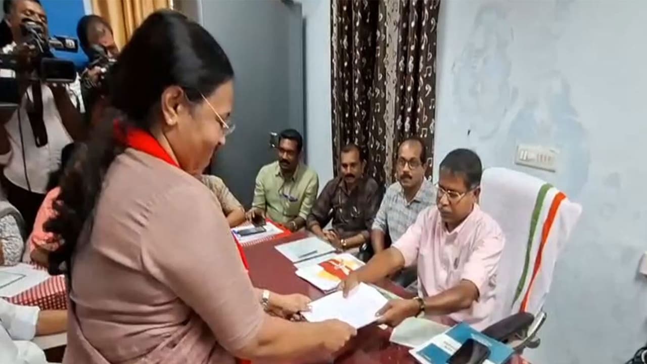 Kerala Election 2026: LDF's Veena George, P Rajeev file nominations