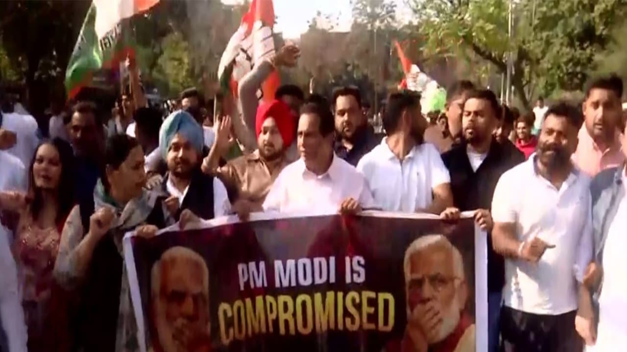 Congress holds protest against PM Modi in Chandigarh; faces lathi charge