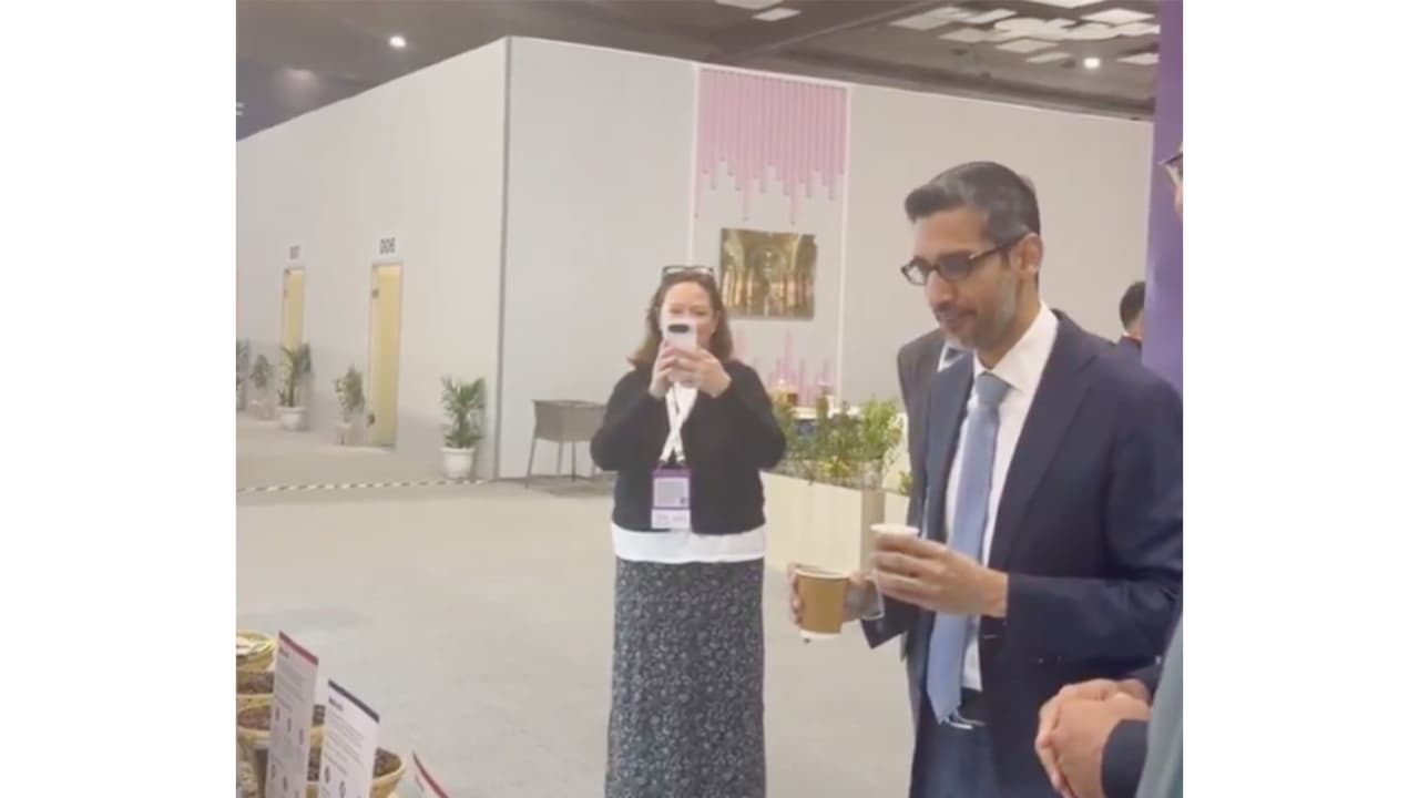 Sundar Pichai sips Bharat GI Coffee at India AI Impact Summit 2026