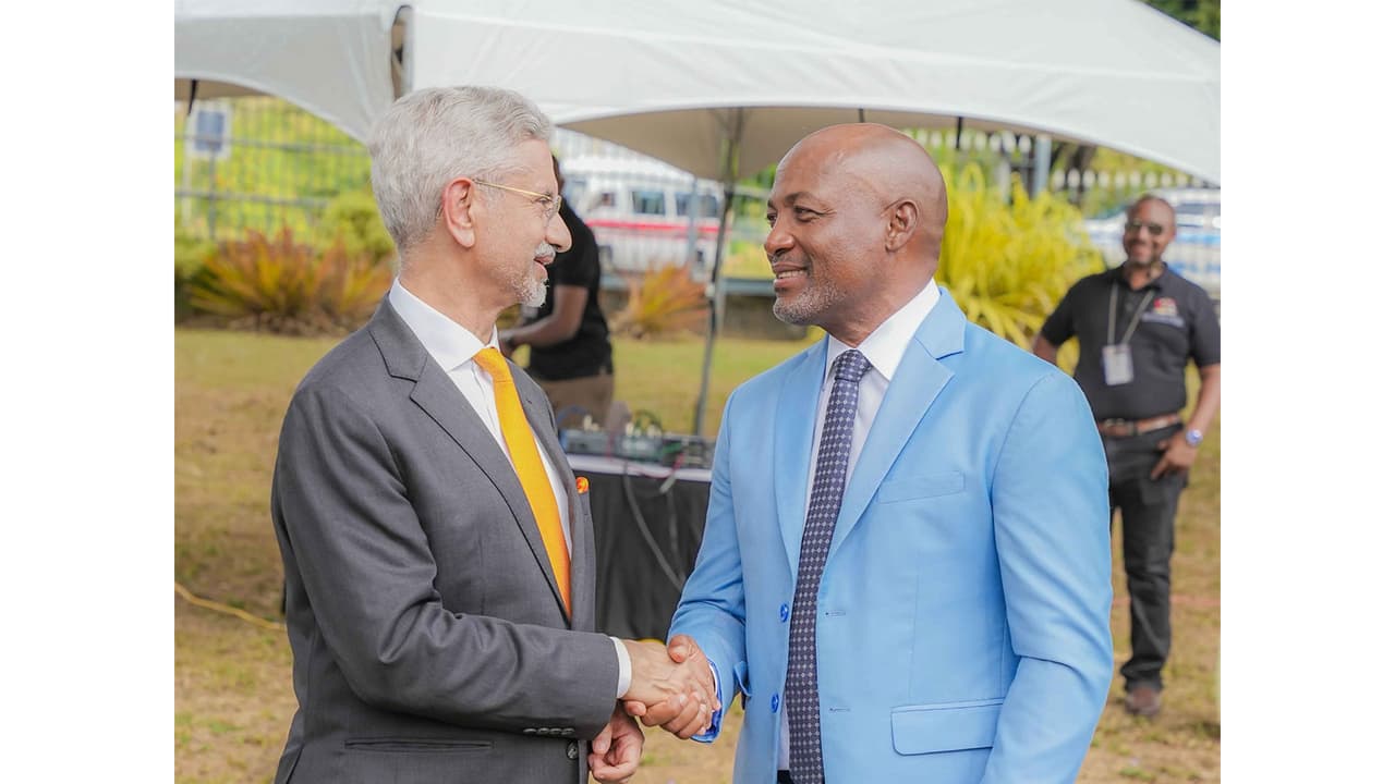 S Jaishankar meets legendary cricketer Brian Lara in Trinidad and Tobago