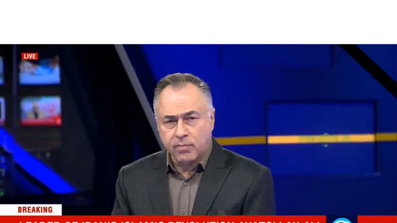 Iran's Press TV presenter emotional on air announcing Khamenei's death