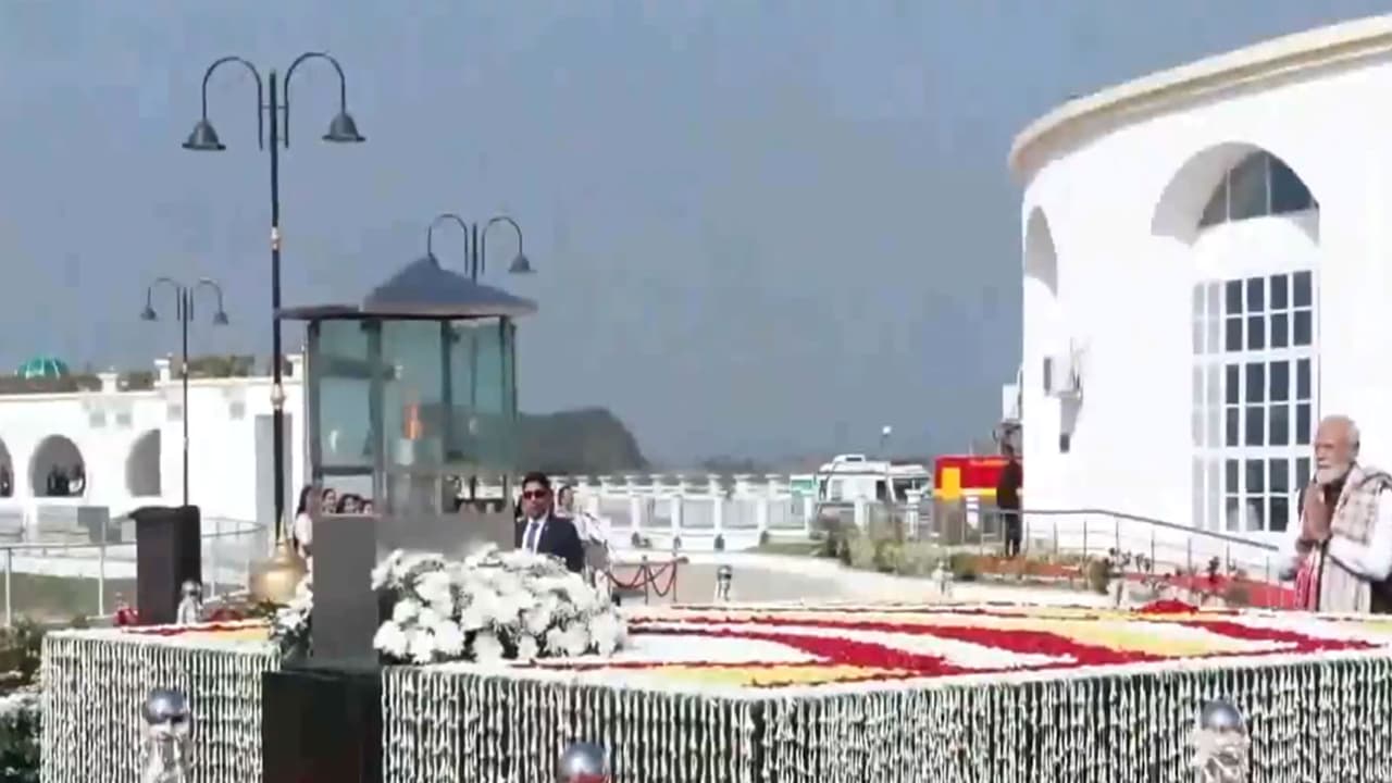 Prime Minister Narendra Modi visited Guwahati, paying homage to Assam Movement martyrs at Swahid Smarak Kshetra. He is set to interact with students for 'Pariksha Pe Charcha' on a Brahmaputra cruise and will lay the foundation for a new fertiliser plant.