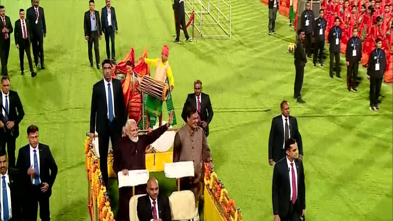 PM Modi holds grand roadshow in Guwahati ahead of Bodo cultural event