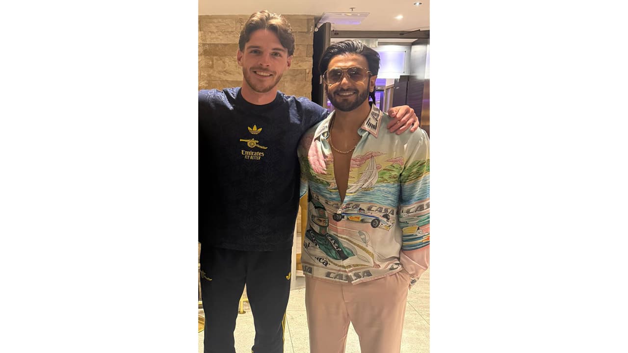 Ranveer Singh meets Arsenal star Declan Rice in Budapest after EPL win
