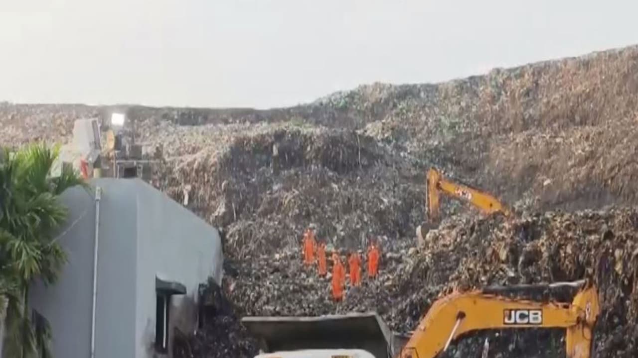 Pune: Building collapses at waste plant after heavy rain, many trapped