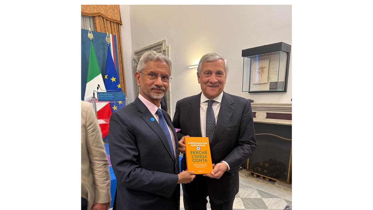 Jaishankar presents 'Why Bharat Matters' to Italian FM Antonio Tajani