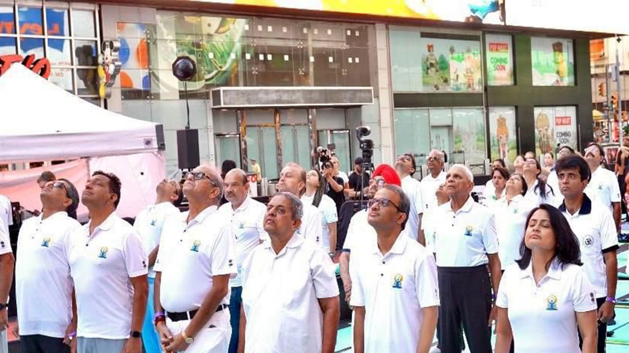 India's soft power on display at NY's Times Square Yoga Solstice