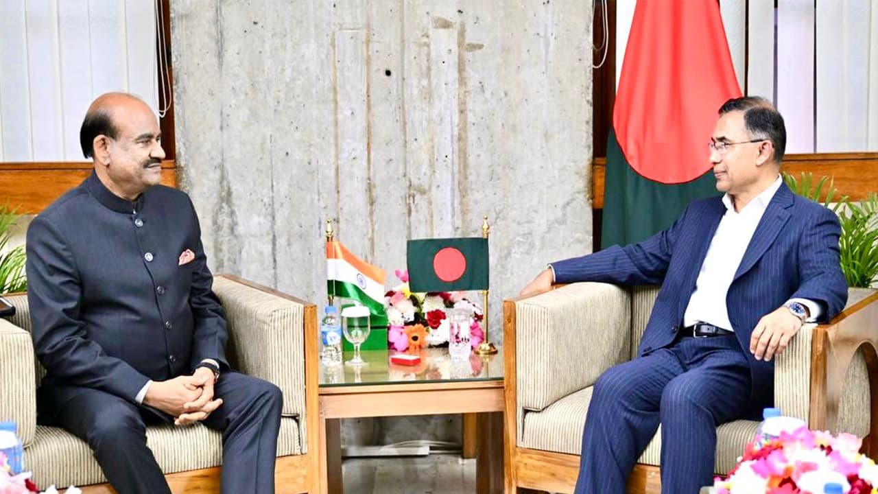 Om Birla attends Tarique Rahman's swearing-in, extends PM Modi's invite