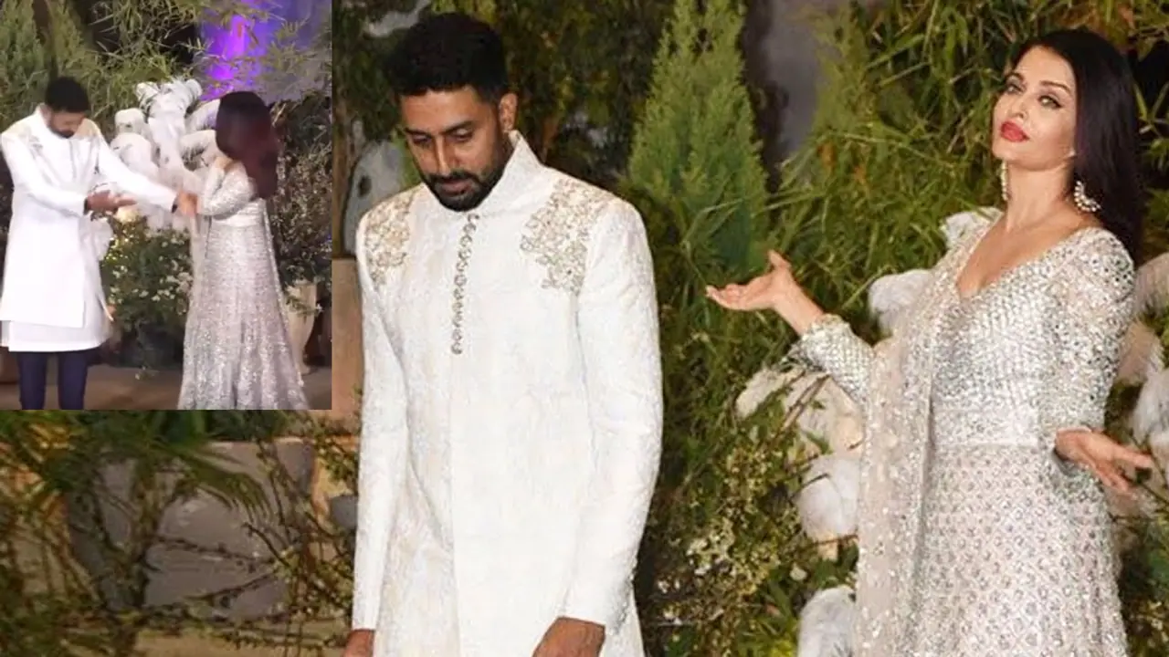 Watch: Abhishek Bachchan leaves Aishwarya Rai alone and walks away in anger Watch: Abhishek Bachchan leaves Aishwarya Rai alone and walks away in anger