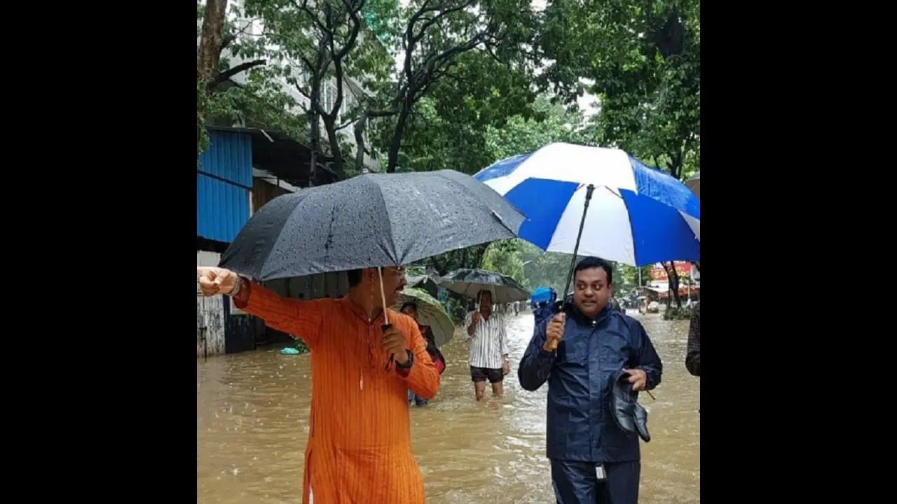 BJP spokesperson Sambit Patra's photo wading through Mumbai waters goes viral, gets trolled
