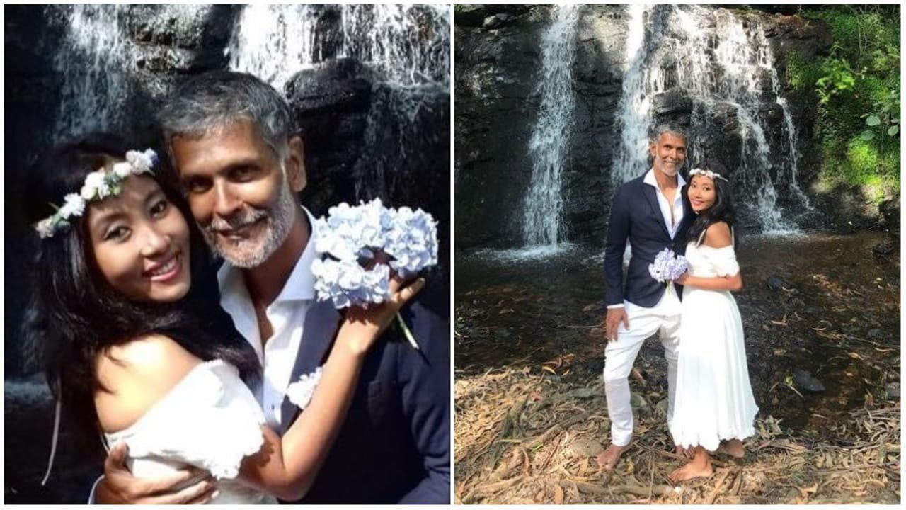 Milind Soman Ankita Konwar tie the knot again, this time barefoot in the woods!