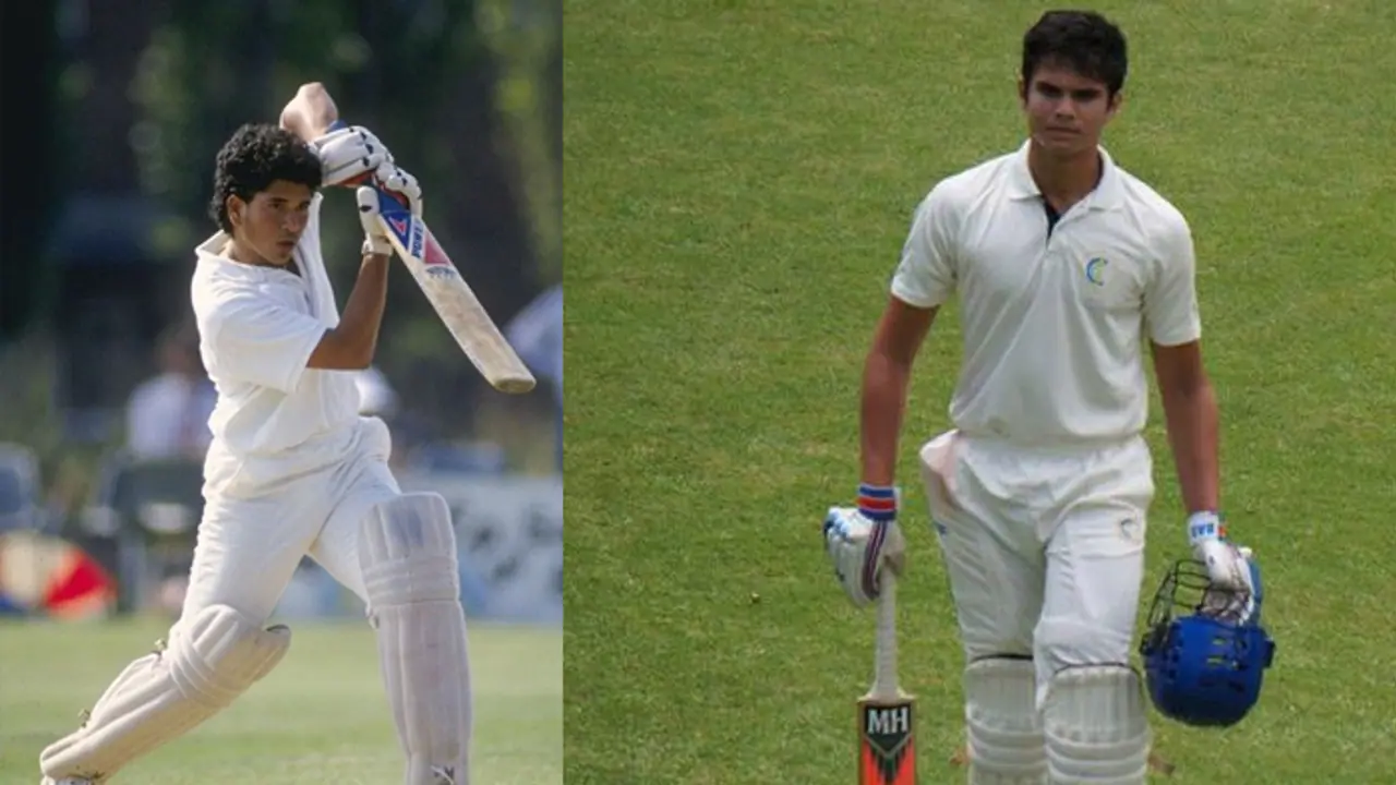 తండ్రి పోలికలే కాదు.. సెంటిమెంట్ కూడా ..? తొలి మ్యాచ్లో సచిన్లాగే.. అర్జున్ డకౌట్ తండ్రి పోలికలే కాదు.. సెంటిమెంట్ కూడా ..? తొలి మ్యాచ్లో సచిన్లాగే.. అర్జున్ డకౌట్