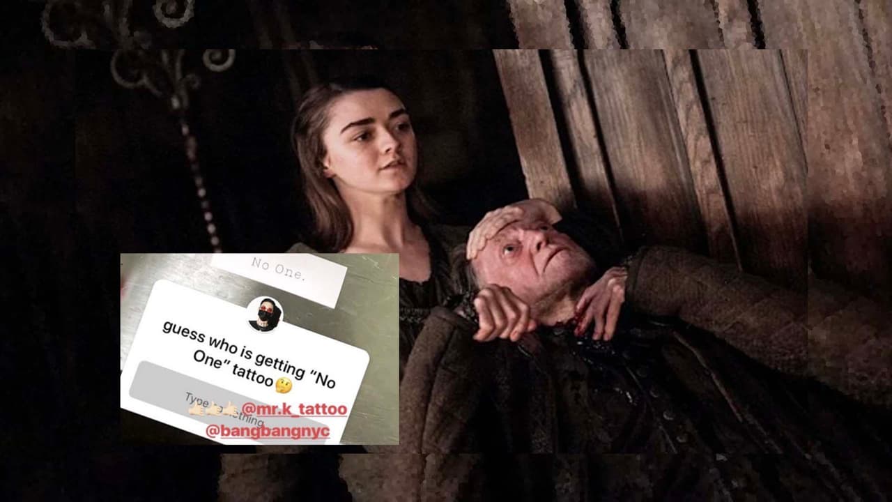 Game of Thrones actor Maisie Williams aka Arya Stark gets a ‘No One’ tattoo Game of Thrones actor Maisie Williams aka Arya Stark gets a ‘No One’ tattoo