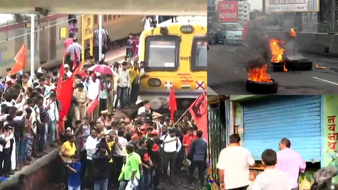 Mumbai bandh: Protesters pelt stones, attack buses in Maratha quota stir Mumbai bandh: Protesters pelt stones, attack buses in Maratha quota stir