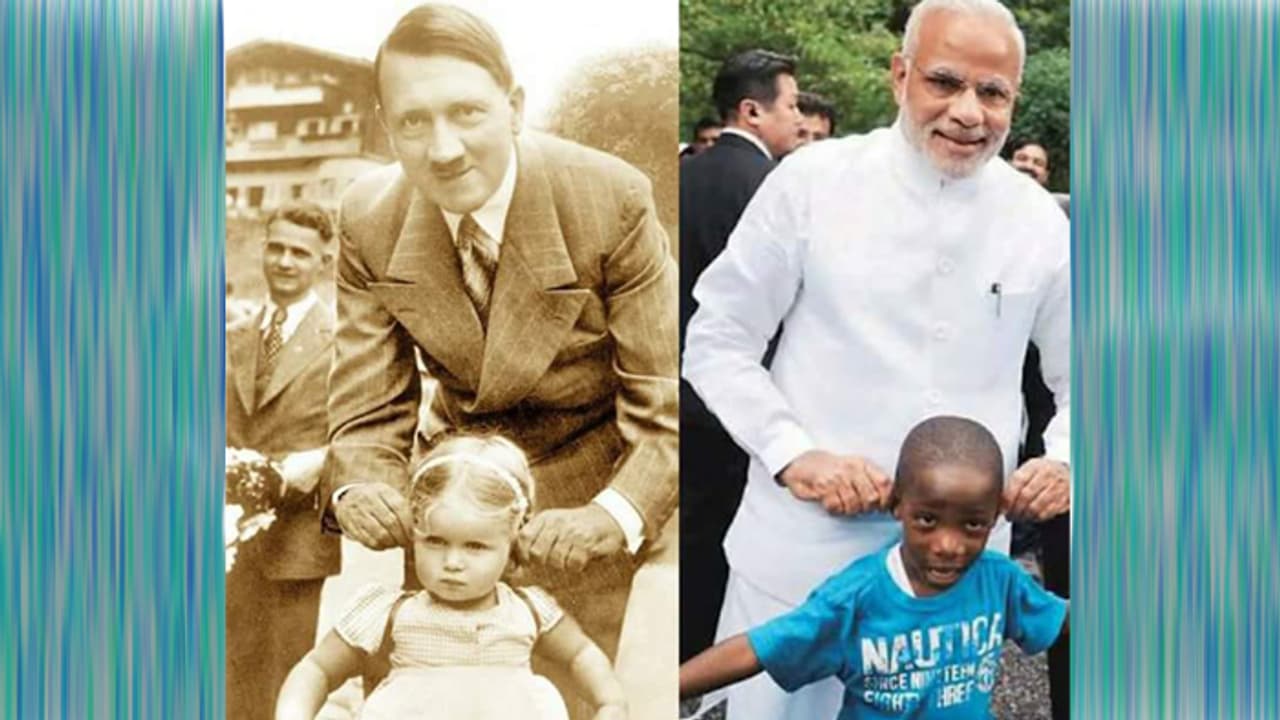 ಹಿಟ್ಲರ್ ರೀತಿ ಬಾಲಕನ ಕಿವಿ ಹಿಂಡಿದರೇ ಪ್ರಧಾನಿ ಮೋದಿ..?