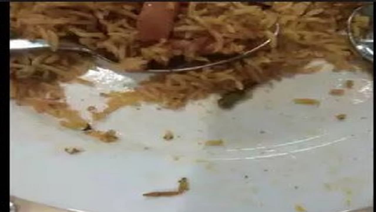 ಬೆಚ್ಚಿ ಬಿದ್ದ ಗ್ರಾಹಕ, ವೆಜ್ ಬಿರಿಯಾನಿಯಲ್ಲಿ ಸಿಕ್ಕಿದ್ದು ಕಂಬಳಿ ಹುಳು!