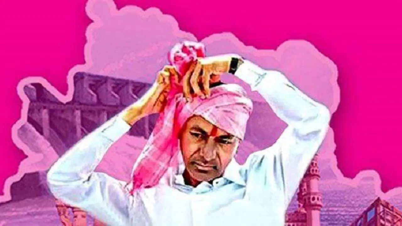 Telangana Chief Minister KCR as Lord Rama, Pragathi Nivedhana Sabha turns pink hinting at major political development Telangana Chief Minister KCR as Lord Rama, Pragathi Nivedhana Sabha turns pink hinting at major political development