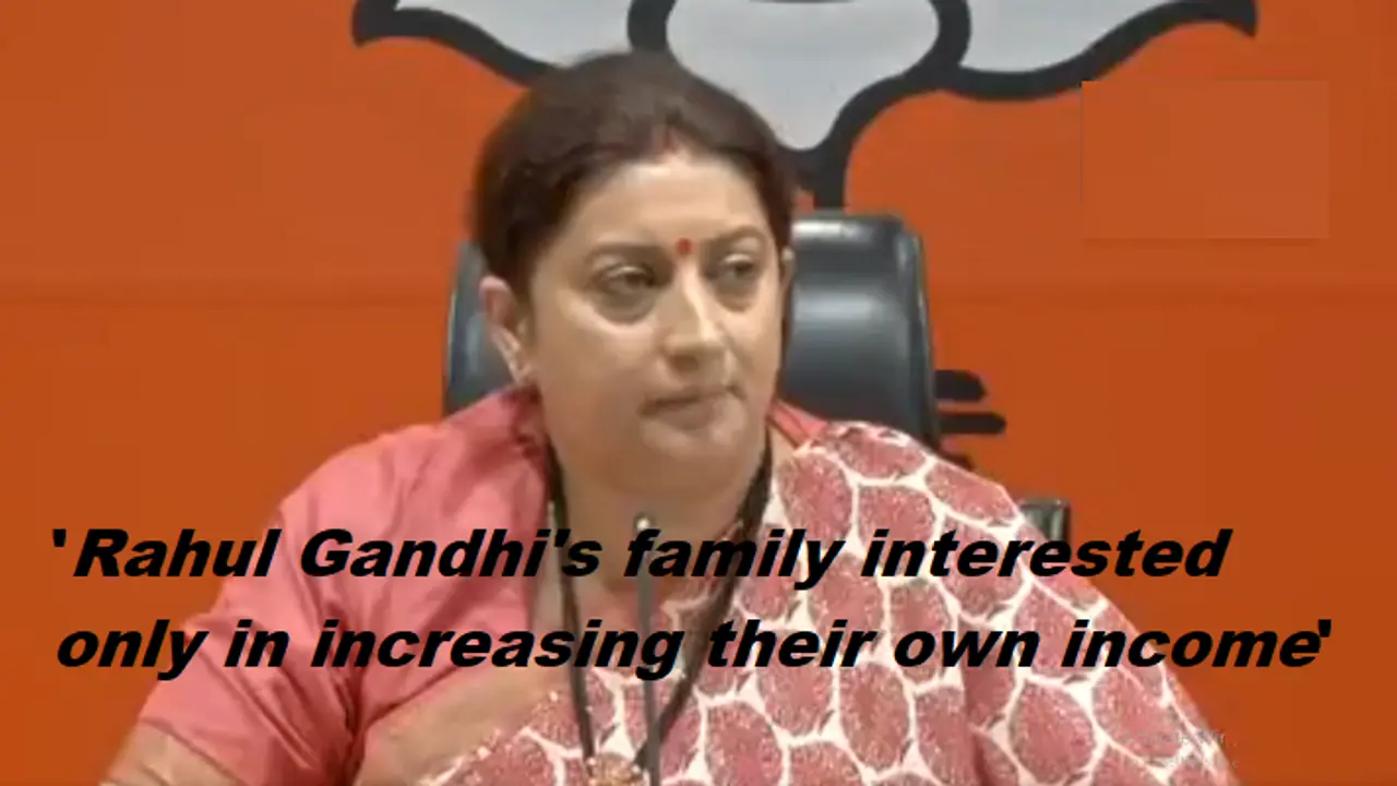 Smriti Irani launches scathing attack on Rahul Gandhi's family for involvement in National Herald scam