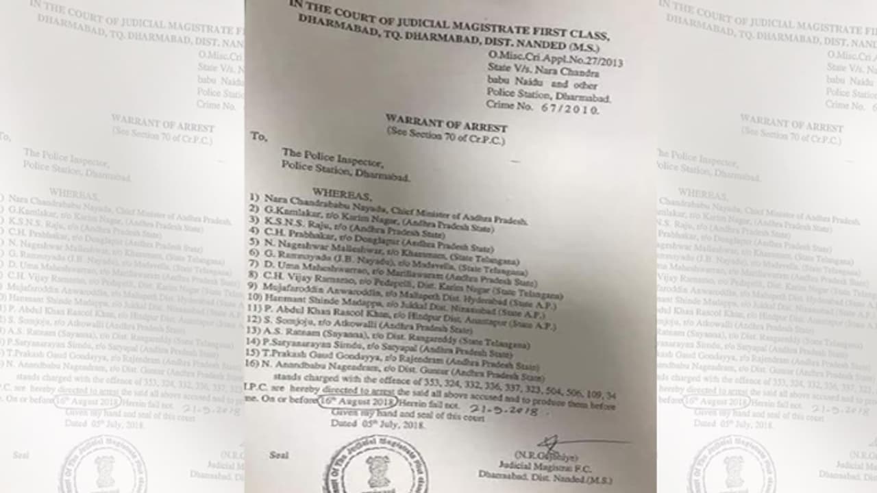 నాన్ బెయిలబుల్ వారంట్ అందుకున్న 16 మంది నేతలు వీరే...