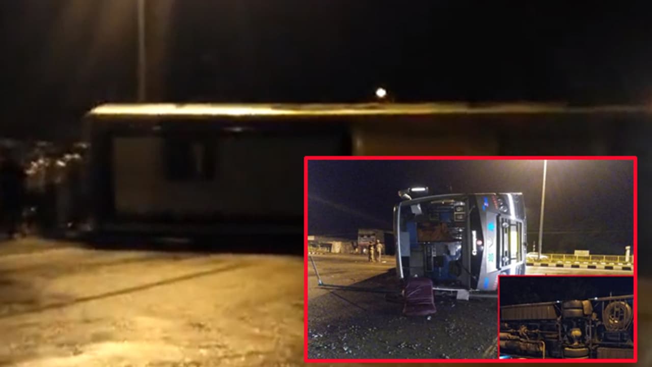 బస్సు బొల్తా.. తెలంగాణలో తృటిలో తప్పిన మరో ఘోర విషాదం బస్సు బొల్తా.. తెలంగాణలో తృటిలో తప్పిన మరో ఘోర విషాదం