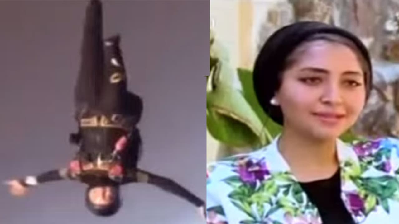 ആകാശത്തില് ബാലെ നൃത്തം കളിക്കുന്ന യുവതി ആകാശത്തില് ബാലെ നൃത്തം കളിക്കുന്ന യുവതി