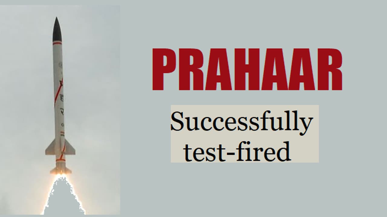 India successfully test fires 150 km range Prahaar ballistic missile