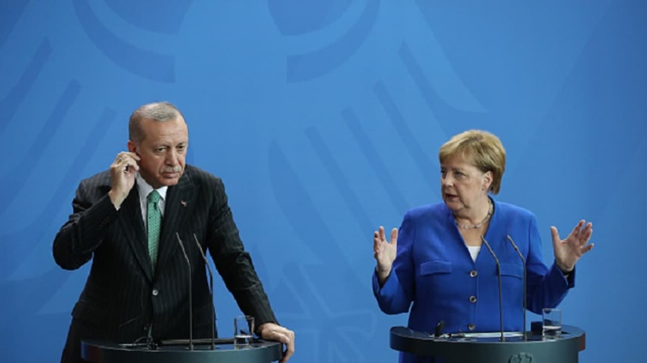 Germany, Turkey hold talks in shadow of anti Erdogan protests