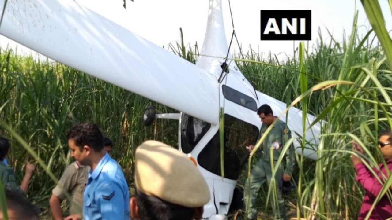 Uttar Pradesh: IAF microlight aircraft crashes in field, pilots safe