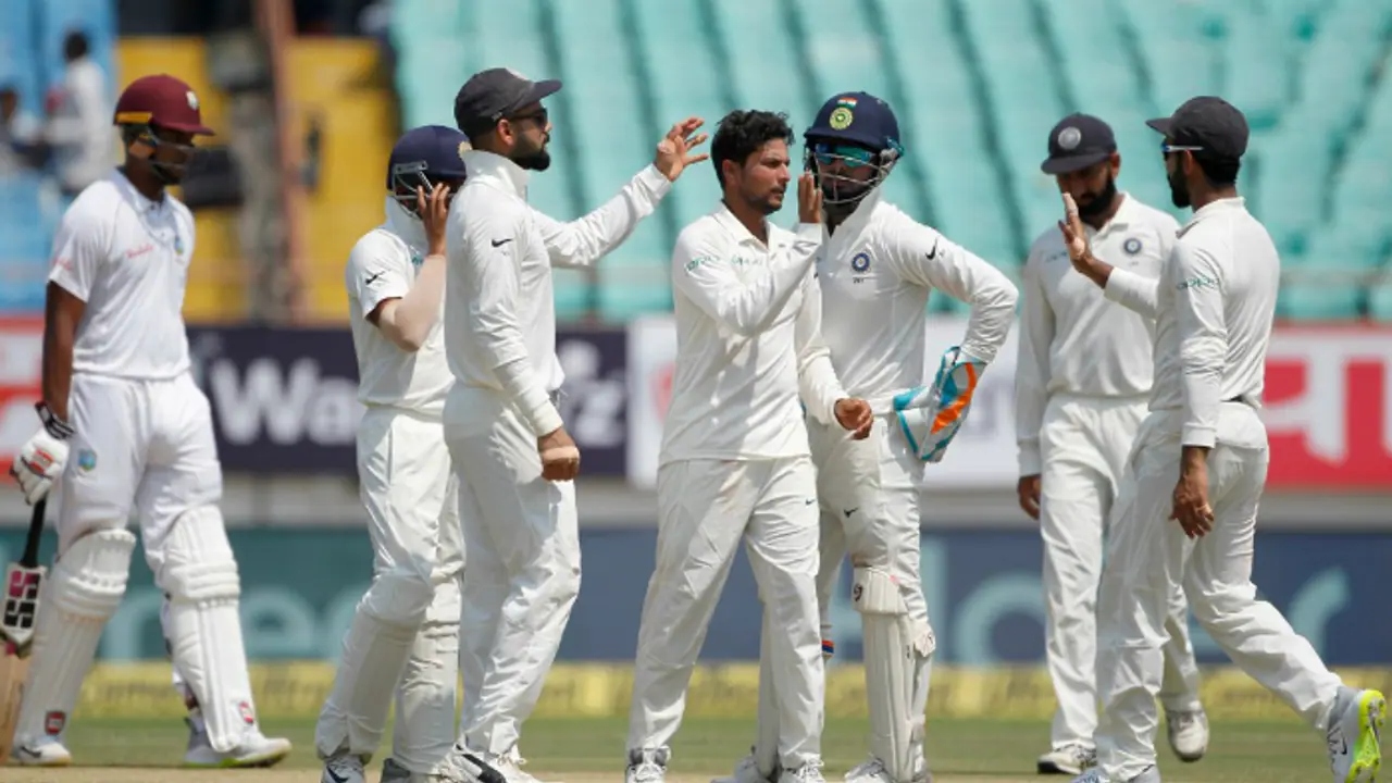 India vs West Indies: Hosts wrap up Rajkot Test within three days after Kuldeep Yadav's maiden fifer